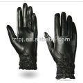 elastic cuff new style full palm leather glove for touch screen